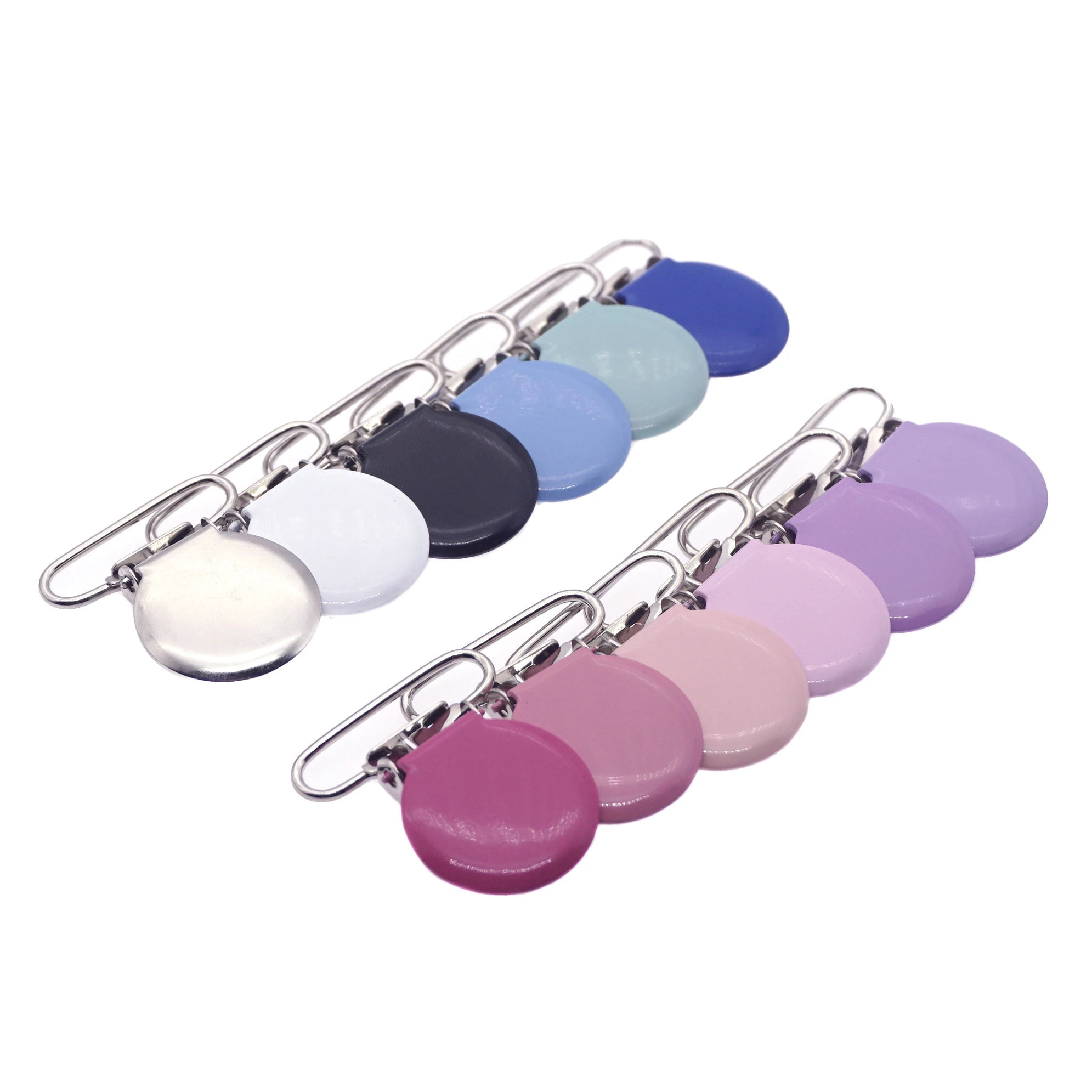 1'' 25mm 21 Colors Metal Pacifier Garment Enamel Round Shape Suspender Clips Sutoyuen Dummy Soother Toy Pacifier Clips 1000pc