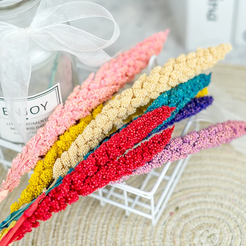 

Sztuczne Kwiaty Suszone Dried Millet Grain Ear Bouquet Flower Bunch Wedding Home House Living Decoration Mariage Romantique Chic