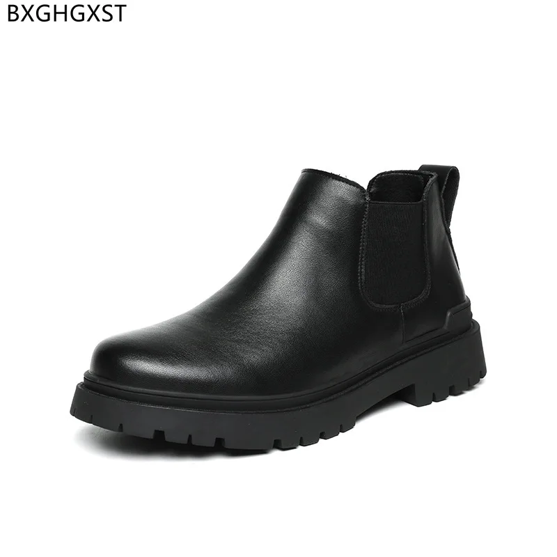 Fashion Leather Boots for Men Male 2023 Black Chelsea Boots Men Ankle Boots Man Luxury Designer Men Casual Shoes Chaussure Homme images - 6