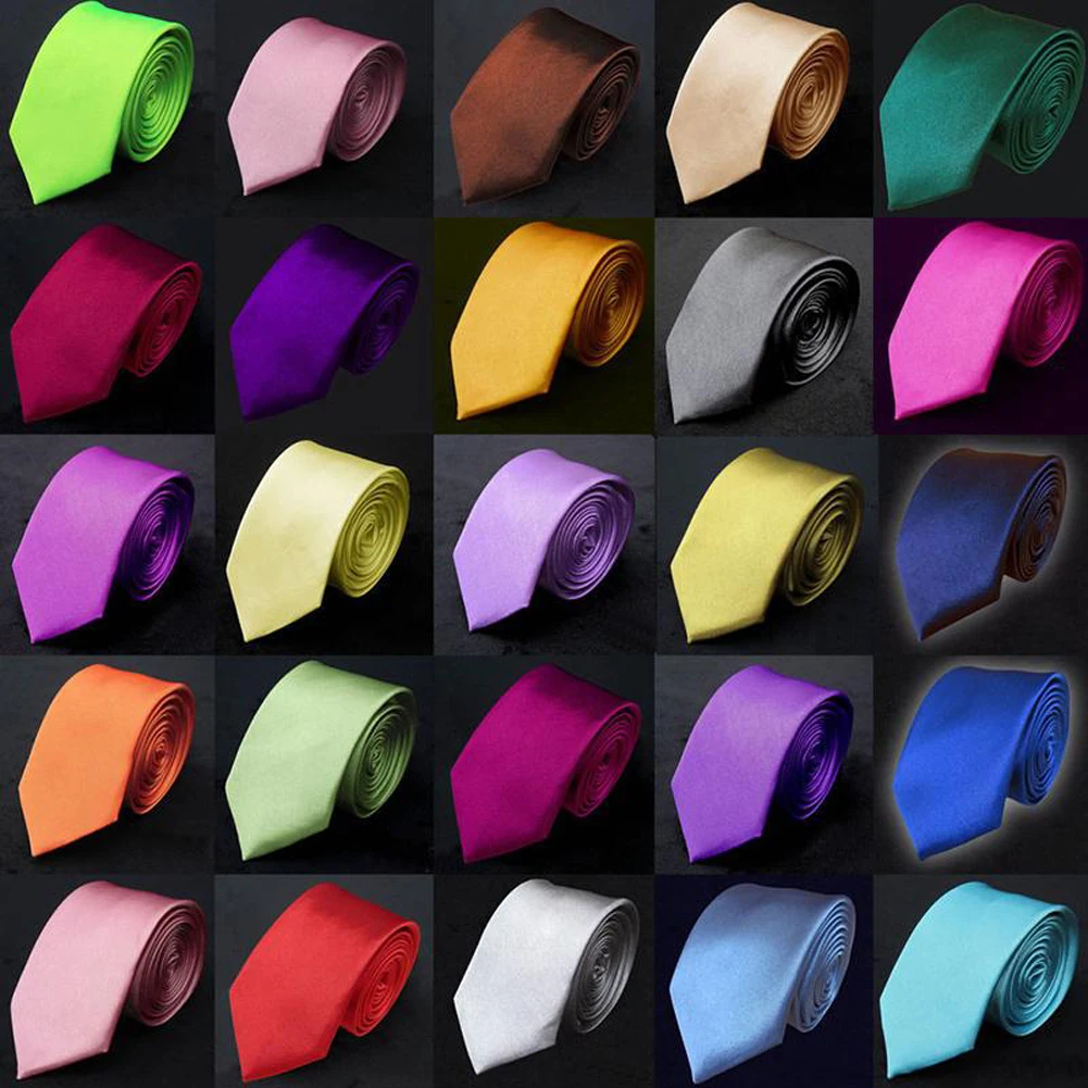 

Men Fashion Casual Slim Fit Tie Solid Skinny Necktie Formal Wedding Party Ties Male Butterflies Silk Business Black Necktie Man