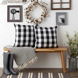 45x45cm Decorative Pillows Housse De Coussin Buffalo Plaid Cushion Cover Cotton Pillow Cover for Sofa Living Room