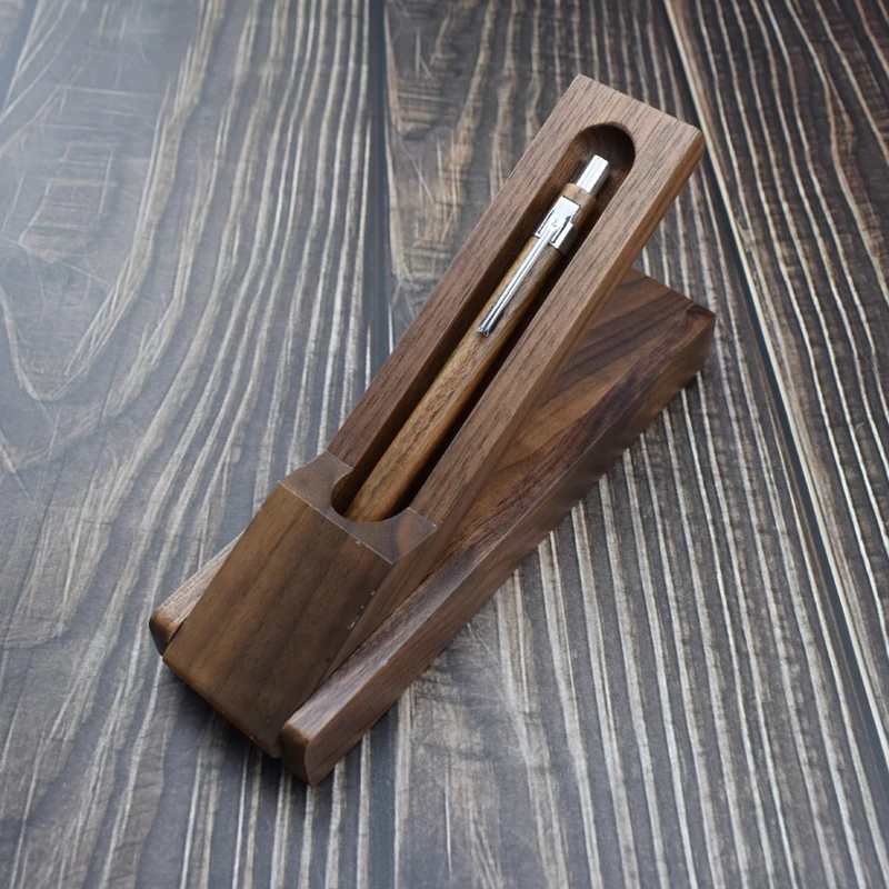 Handmade Walnut Wood Mechanical Pencil With Case Set Need 0.5mm Lead Wooden Drawing Student and Office Supplies Gift | Канцтовары для