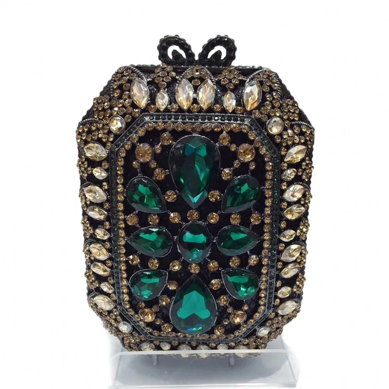 

Gem Crystal diamond Clutch Evening Purse Bag Women Formal Dinner Handbag Wedding Bridal Purse Crystal Bags Party shoulder Bags