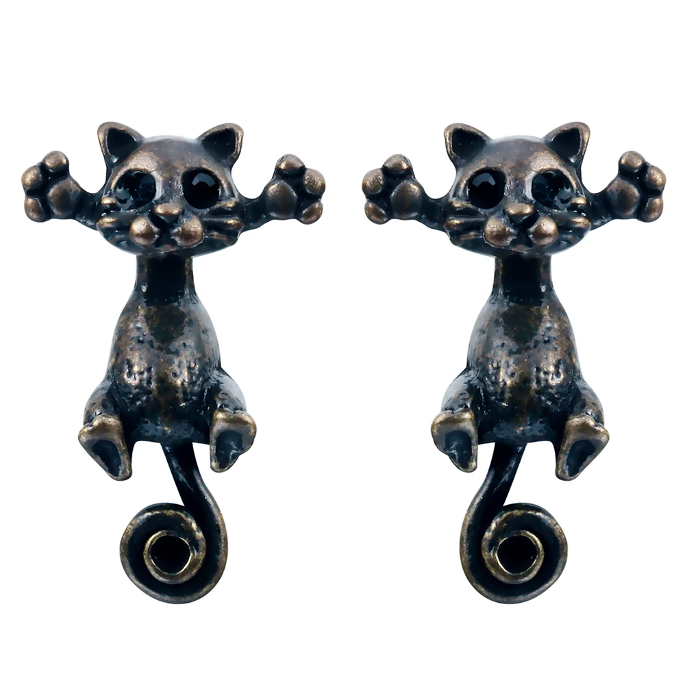 Женские серьги гвоздики с кошечкой Чандлер Китти милые ювелирные изделия для