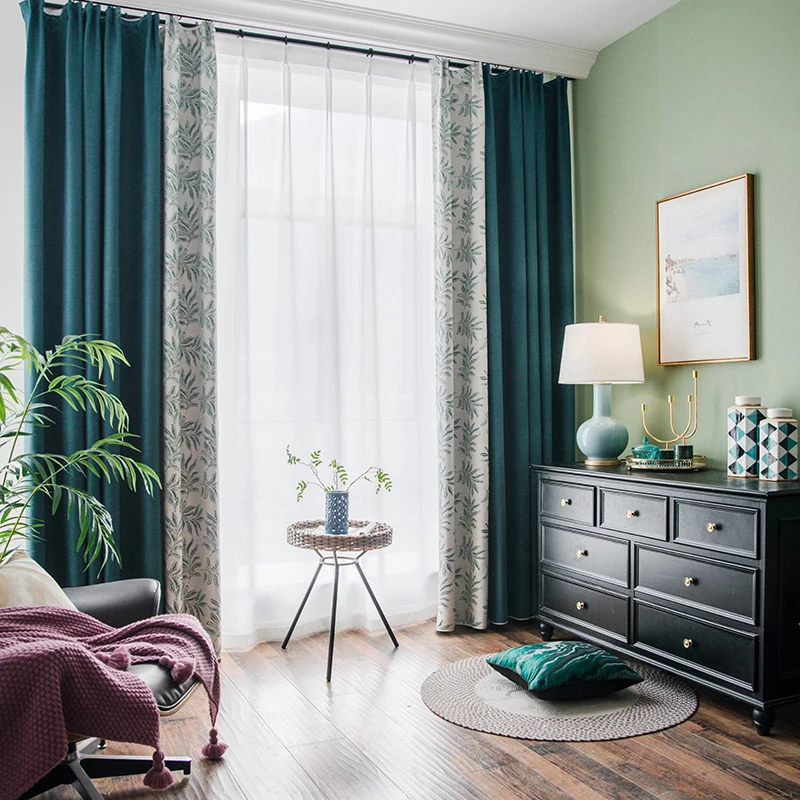 Современные затемненные занавески с принтом для гостиной спальни плотные