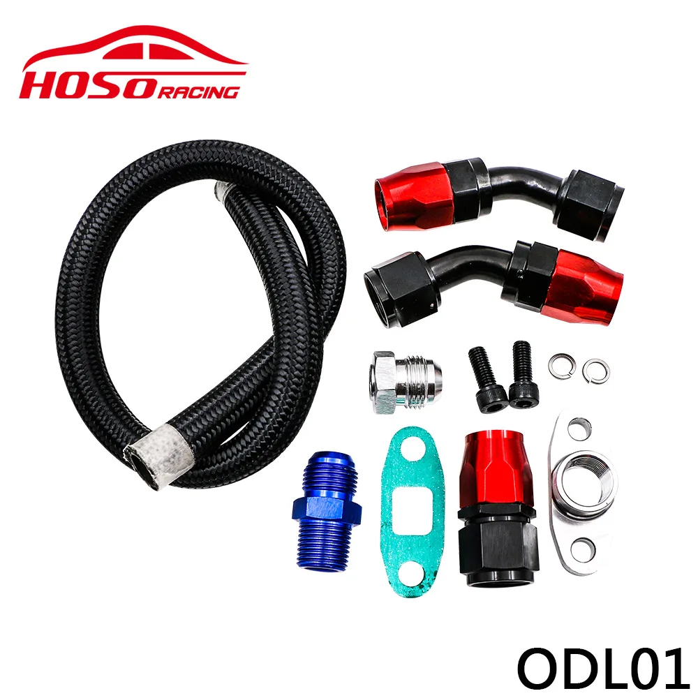 

For T3 T4 T3/T4 T70 T66 TO4E Turbo Oil Feed Line Oil Return Line Oil Drain Line Kit Car Accessories