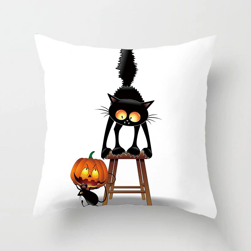 1 шт Черная кошка паук чехол для подушки из полиэстера Декоративные диванные