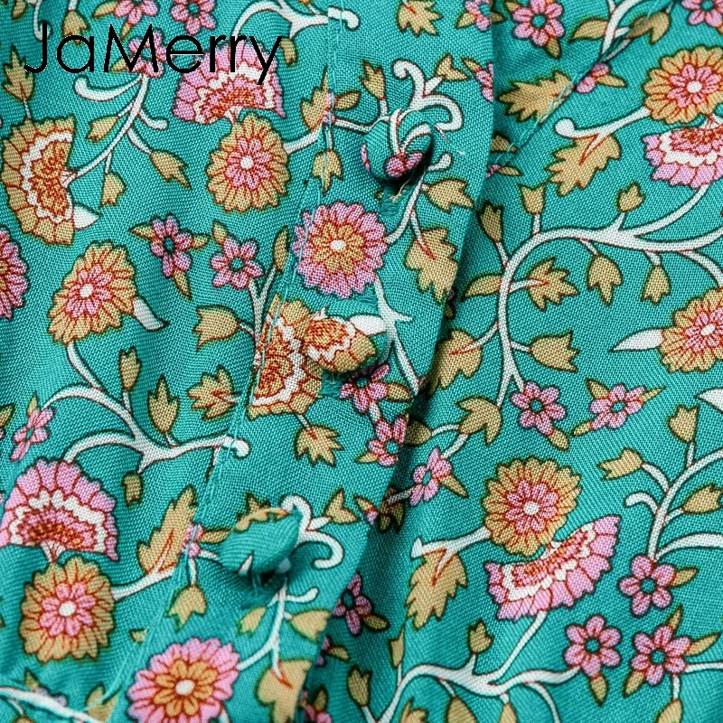 Женское платье с коротким рукавом JaMerry длинное пляжное из хлопка принтом в