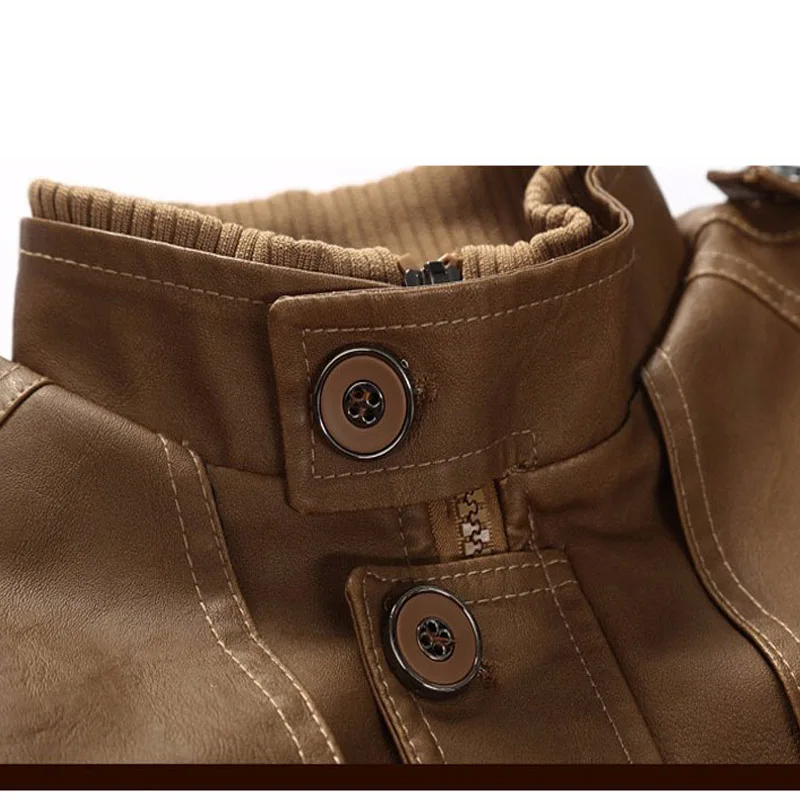 EICHOS зимняя кожаная куртка Мужская Повседневная Теплая мужская длинная Тренч