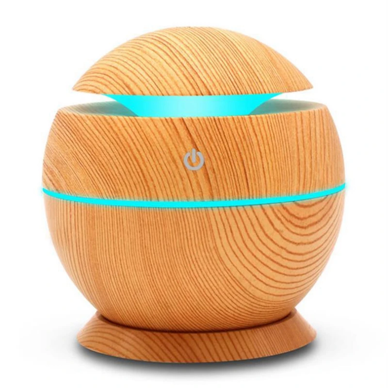 

Electric Air Humidifier Essential Aroma Oil Diffuser Wood Grain Humidifier USB Home Mini Mist Maker 7 Color LED