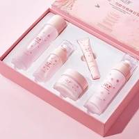 cherry blossoms 5pcs face skin care product set repairing anti aging anti wrinkle moisturizing whitening face tonic cream