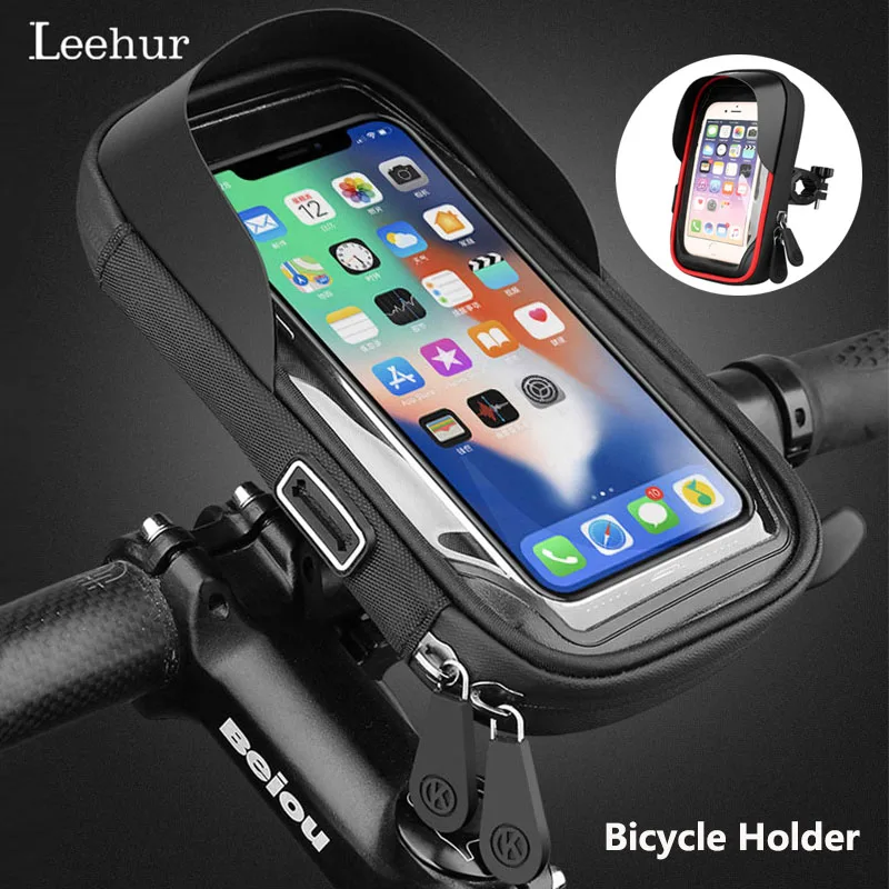bicycle motorcycle phone holder stand bag touch screen road bike handlebar support mount pouch waterproof bike moto holder cases free global shipping