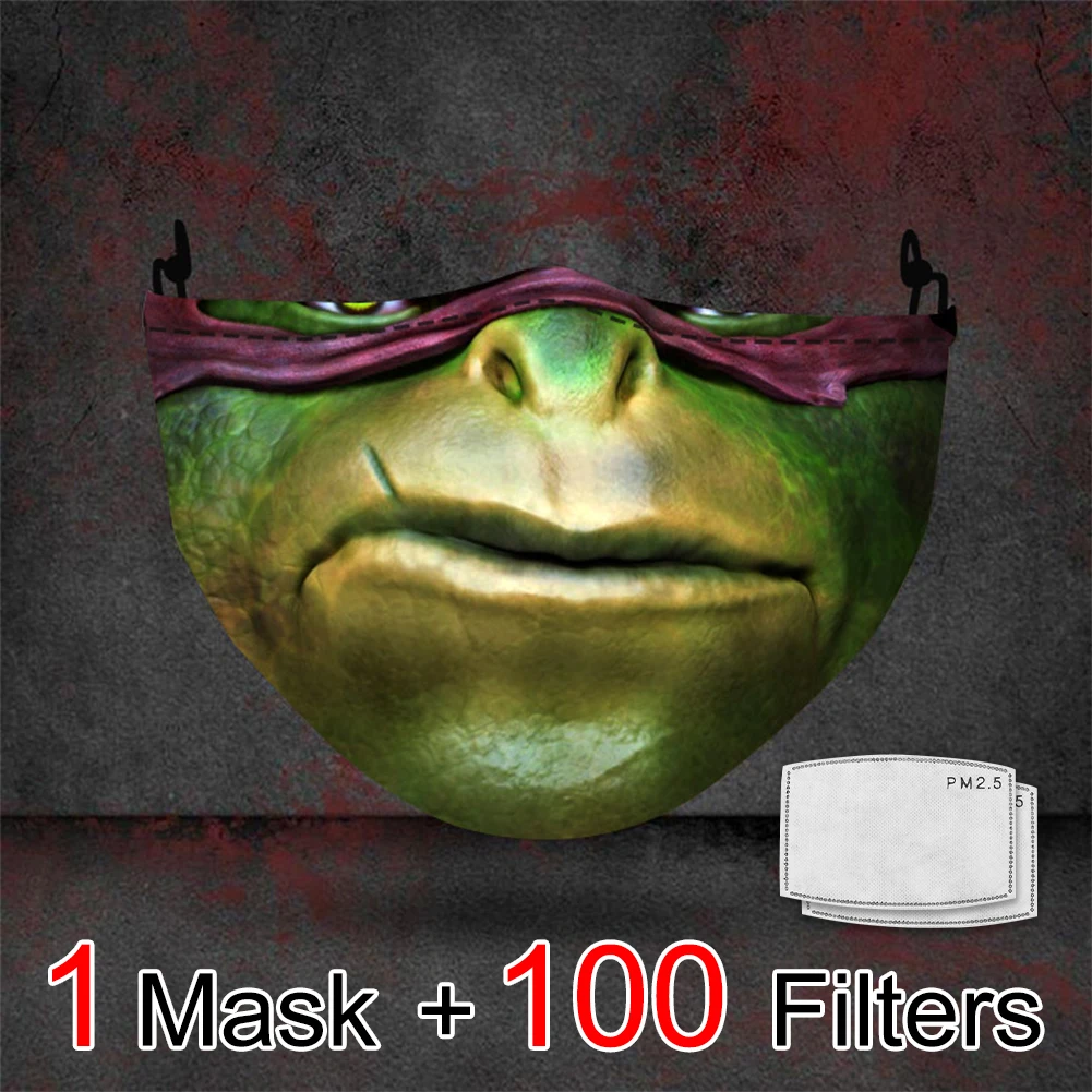 

Halloween Horrible Black Face Mask Adult Cosplay Cartoon Mouth Mask Dustproof Scary Masks Mascarillas