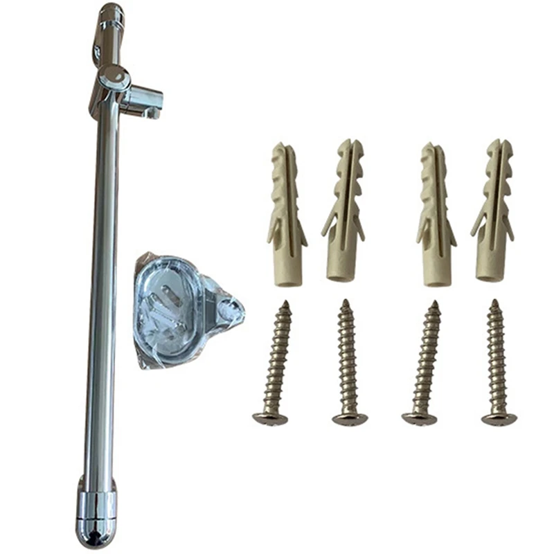 

Stainless Steel Shower Lift Rod Simple Adjustable Bathroom Shower Lift Stand with Soap Box 60cm Long