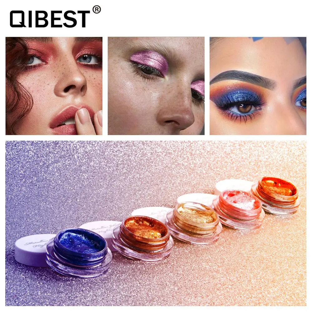 

Qibest Glitter 25Color Single Eyeshadow Cream Waterproof Long Lasts Pigment Shimmer Metallic Eye Shadow Palette Korean Cosmetics