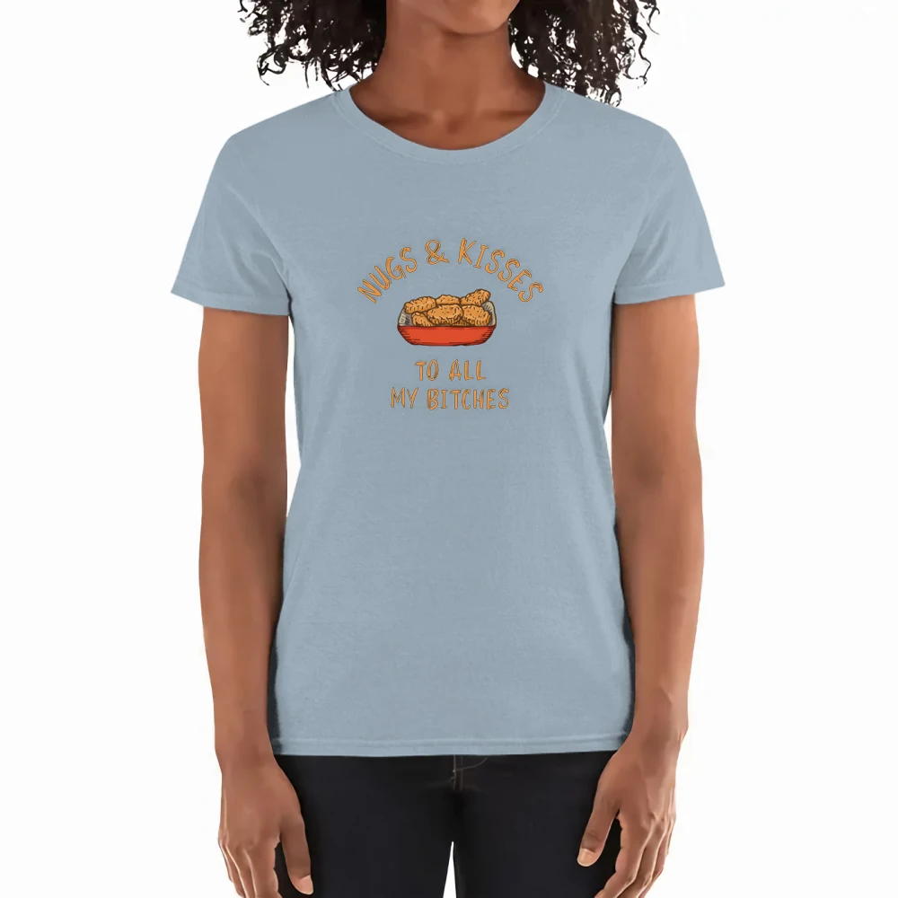 

Nugs And Kisses Printing Tshirt Woman Large Size Anime Top Tees Fashion Vintage T-shirt Cotton Cartoon Style T-shirts Women