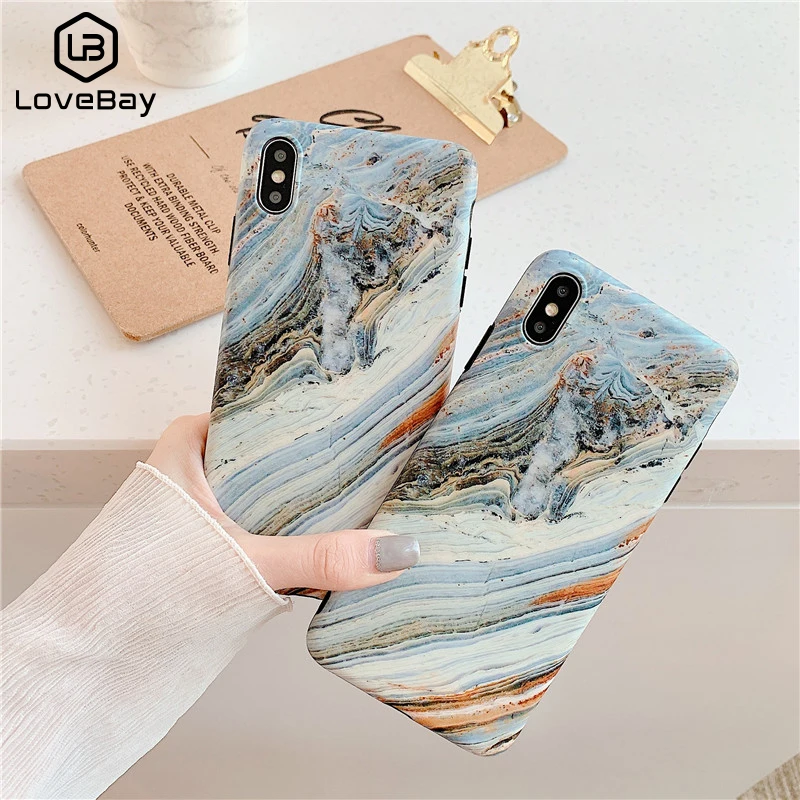 Чехол Lovebay с серым мраморным узором для IPhone X XR Xs Max простой чехол телефона iPhone 6 6s 7 8