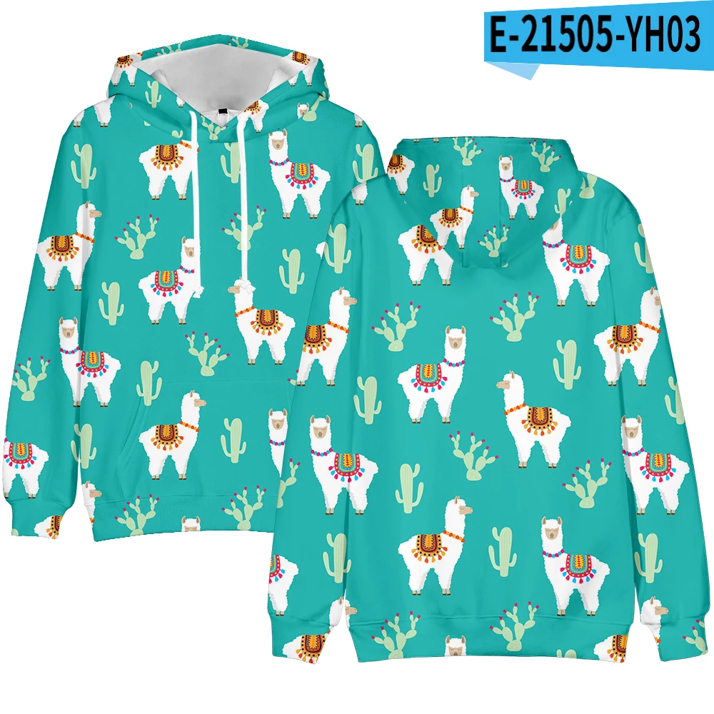 Популярные Роскошные толстовки с 3D-принтом альпака свитшоты для мужчин и женщин