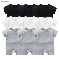 3pcslots infant baby rompers summer newborn jumpsuit solid short sleeves outfits sets kids clothes