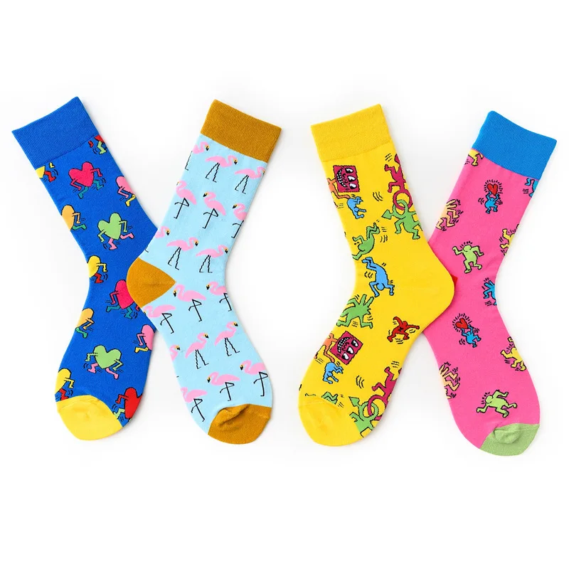 1 пара чулок для мужчин и женщин хлопковые носки с героями мультфильмов на