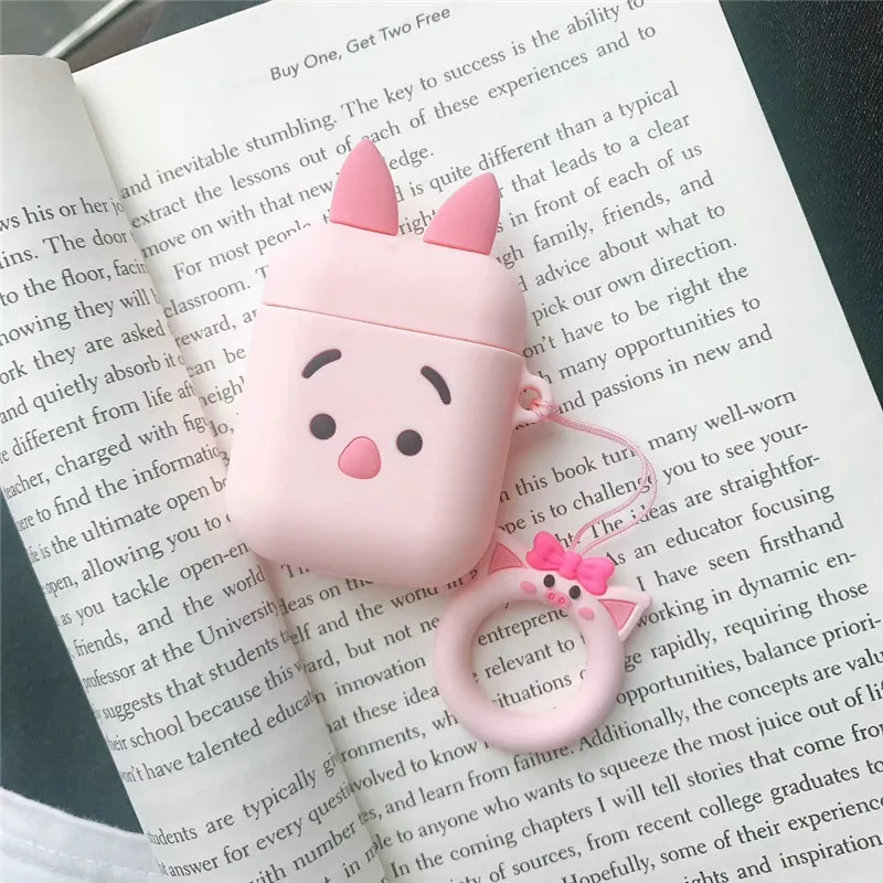 Для Apple AirPods 3D милый мультяшный поросенок Earpods чехол для Airpods 2 Winnie Bear беспроводные наушники гарнитура защитный чехол