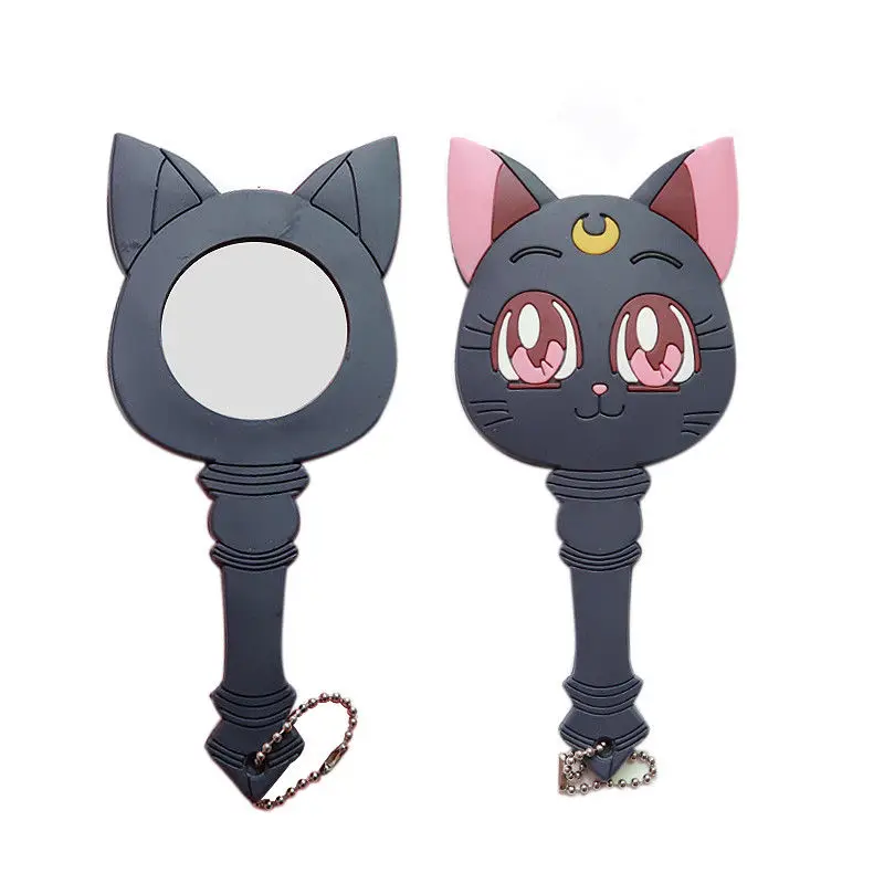 

Card Captor Anime Purple Cat Make Up Mirror Handle Girls Portable Cosplay
