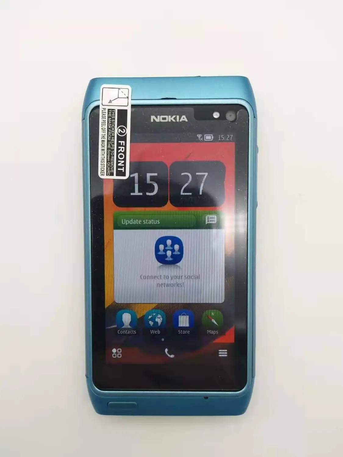 Синий Nokia N8 мобильный телефон 3g wifi gps 12MP камера 3," сенсорный экран 16 Гб хранилище дешевый телефон Восстановленный - Цвет: Синий