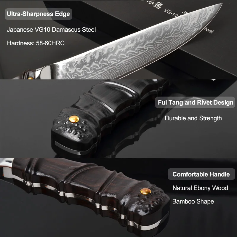 Нож шеф-повара Gyuto кухонный японский дамасский VG10 стальной нож с деревянной ручкой 8 дюймов разделочный нож филе рыбы нож для нарезки кулинарный нож 19