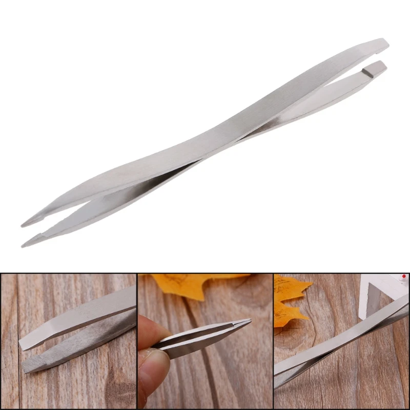 

Professional Stainless Steel Eyebrow Tweezers Double Head Tweezer Beauty Tool X7JA