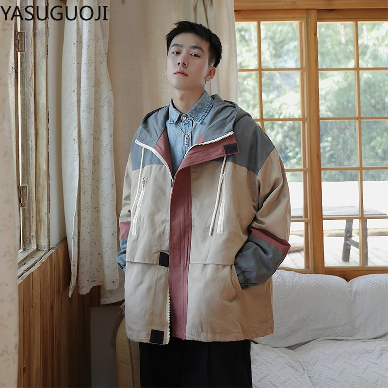

Мужская куртка-бомбер YASUOGJI, Весенняя мужская куртка-бомбер с несколькими карманами, куртка-карго s Steetwear, ветровка в стиле хип-хоп, пальто, ве...