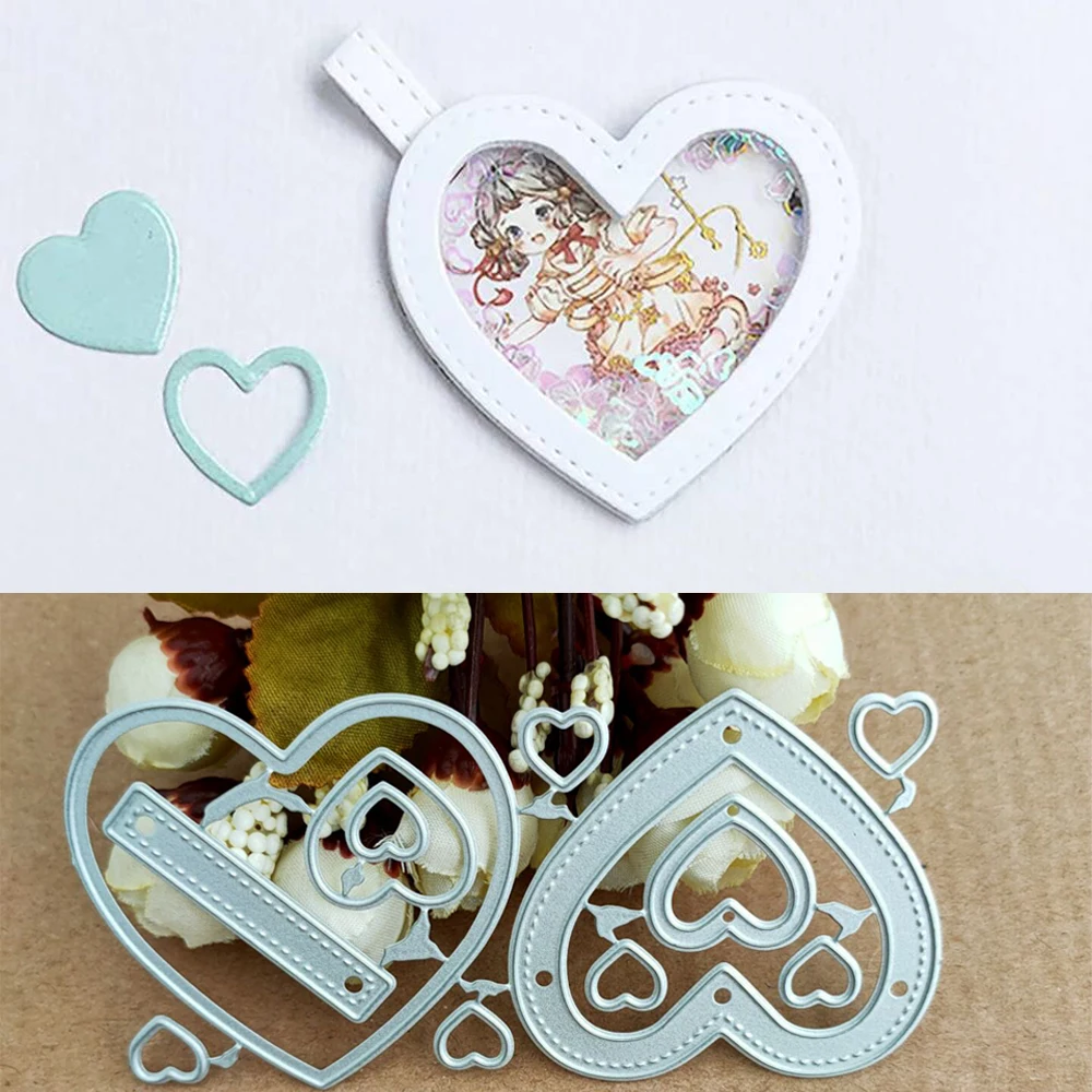 

The new love album combination cutting metal die decoration is used for cutting edge of scrapbook punching card cutting process.