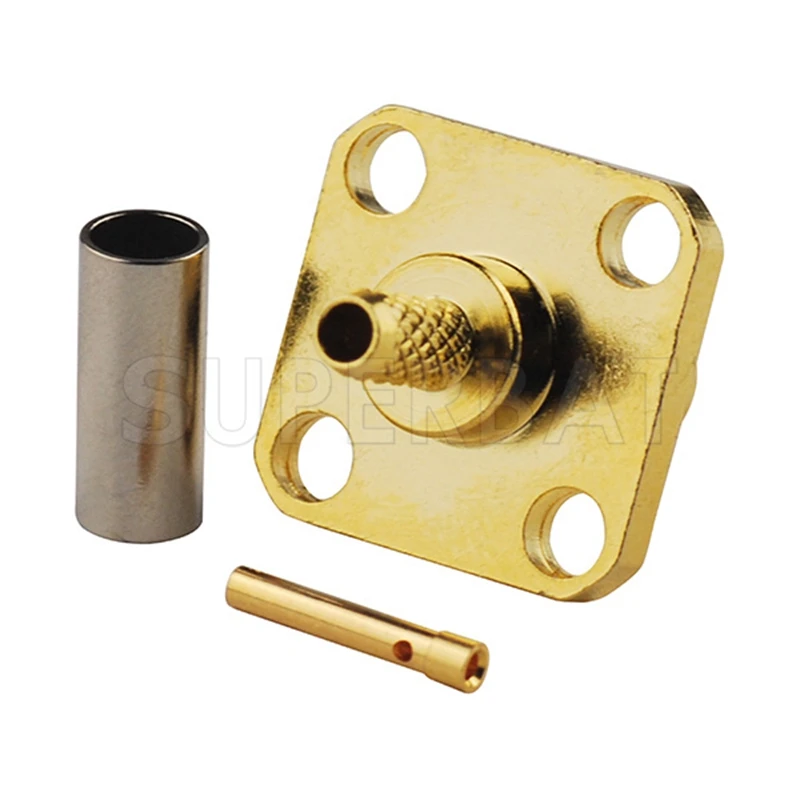 Superbat 10pcs SMA Crimp Female Flange for Coaxial Cable RG174 RG188A RG316 LMR100