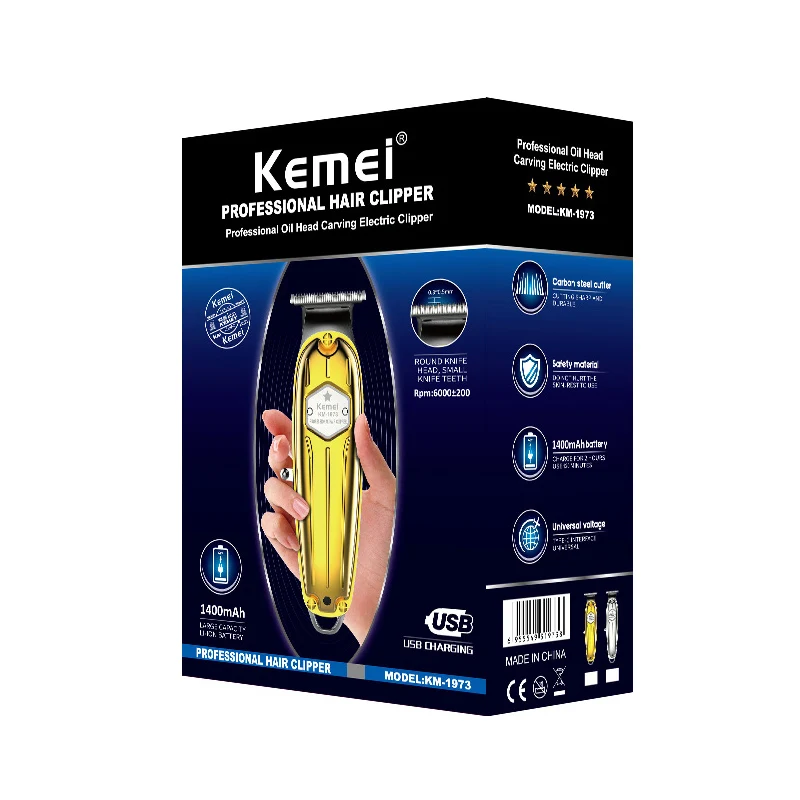 

Kemei Professional Hair Clipper All Metal Men Electric Cordless Hair Trimmer Baldheaded Haircut Machine For Barbershop Dropship
