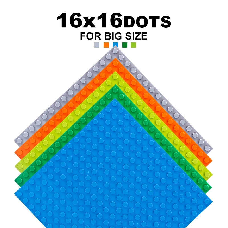 

16x16 Dots For Duploes Big Bricks Base Plate 25*25cm Baseplate Big Size Building Blocks DIY Toys For Children