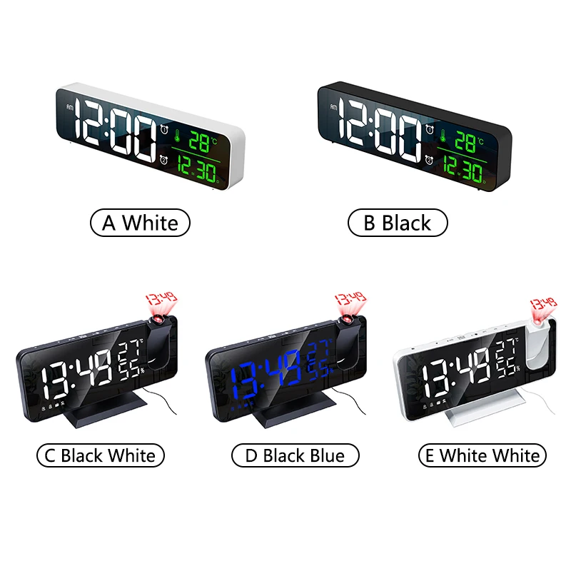 

USB LED 3D Music Dual Alarm Clock Thermometer Temperature Date HD Display Electronic Desktop Digital Table Lamp Night Lantern