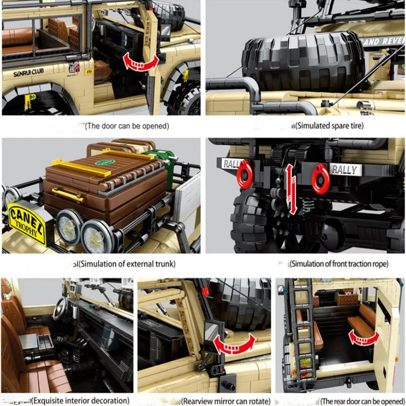 Новые идеи модель внедорожника строительные блоки Классическая MOC посадка Rover
