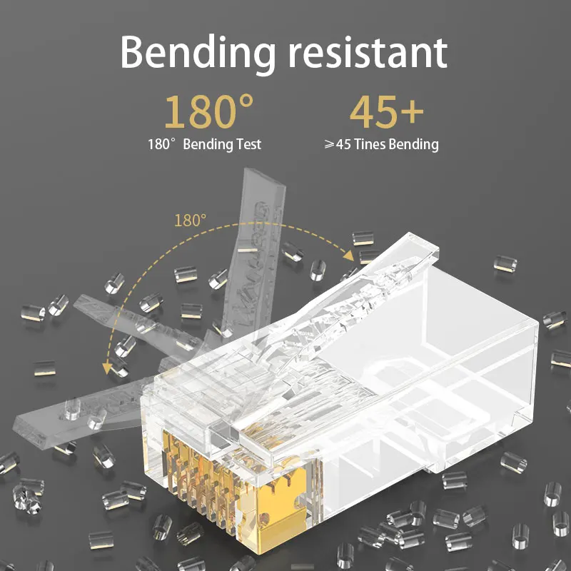 Фото WANJEED CAT6 RJ45 соединитель UTP 8P8C позолоченный сетевой кабель ethernet разъем Модульный штекер №4