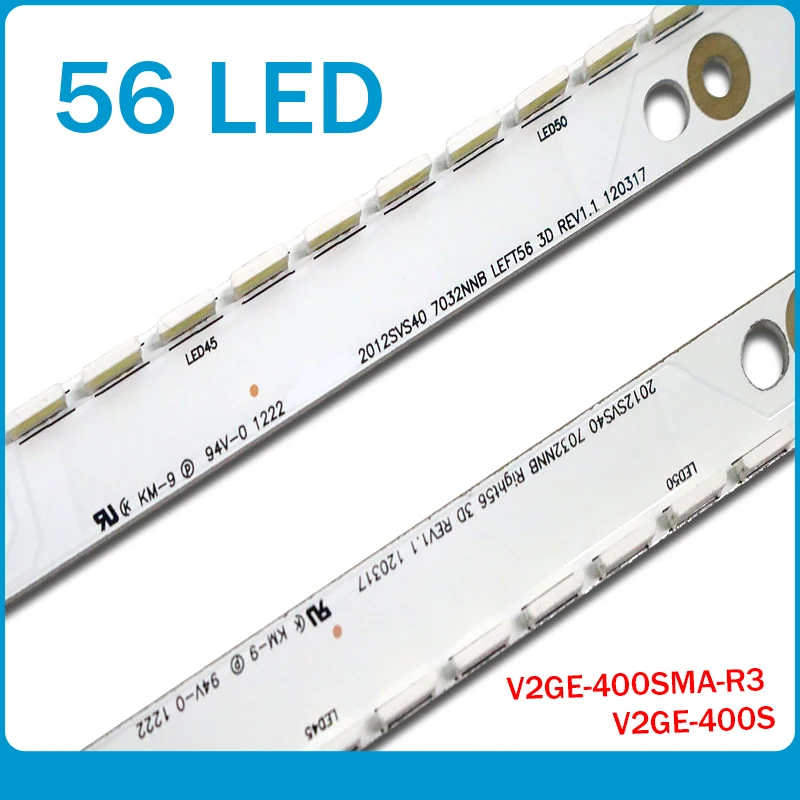 New 5set=10 PCS 56LED 500mm LED Backlight Strip for Samsung UA40ES5500R 2012SVS40 7032NNB RIGHT56 LEFT56 3D BN96-21712A 21711A