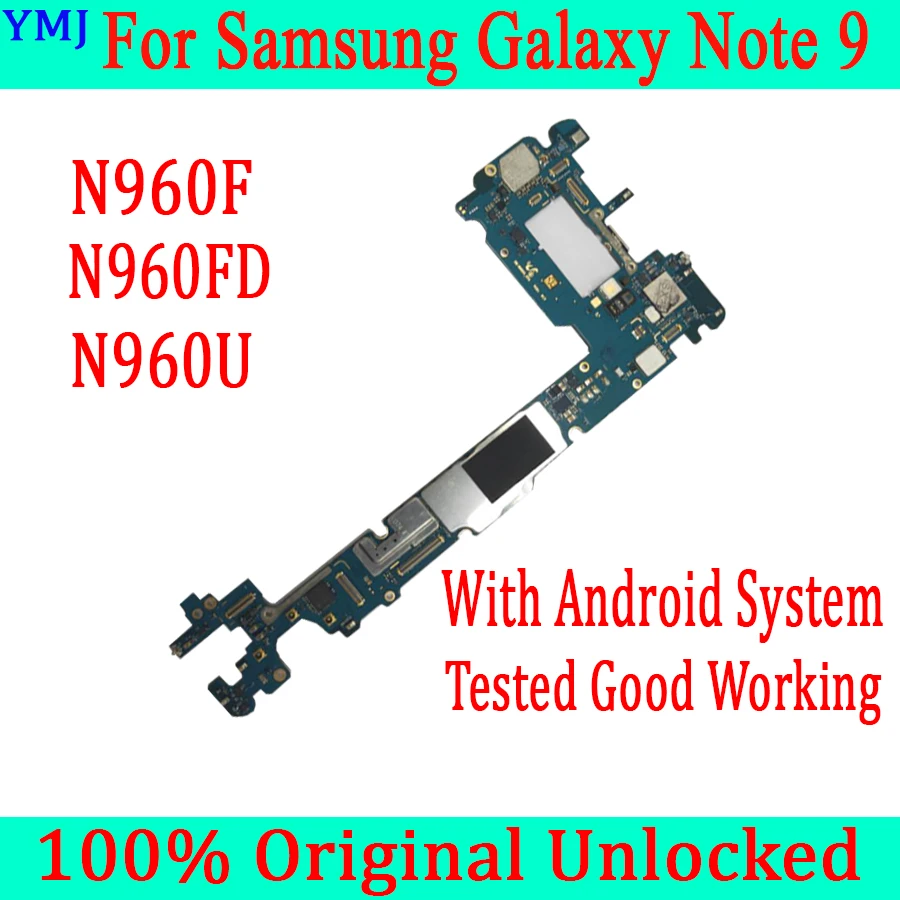 

Материнская плата для Samsung note 9 N960F N960FD N960U, оригинальная разблокированная материнская плата с чипами IMEI, ОС Android, логическая плата, хорошо про...