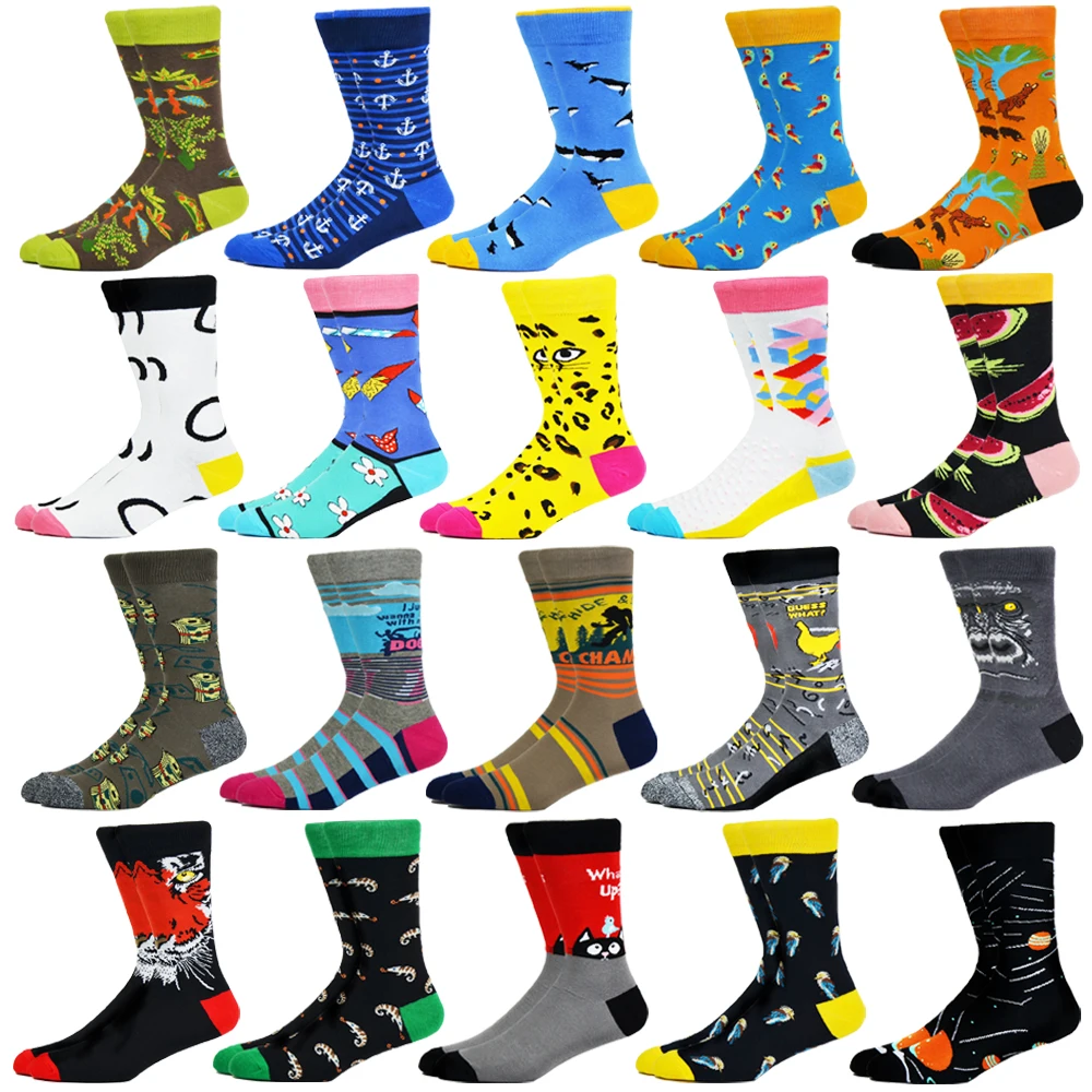 Оригинальные хлопковые носки с изображением фруктов животных новинка