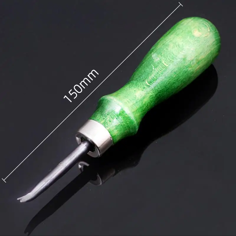Cuchillo biselador de cuero, herramienta de corte manual con mango de madera, 1 pieza, 0,6/0,8/1,0/1,2/1,5mm-3