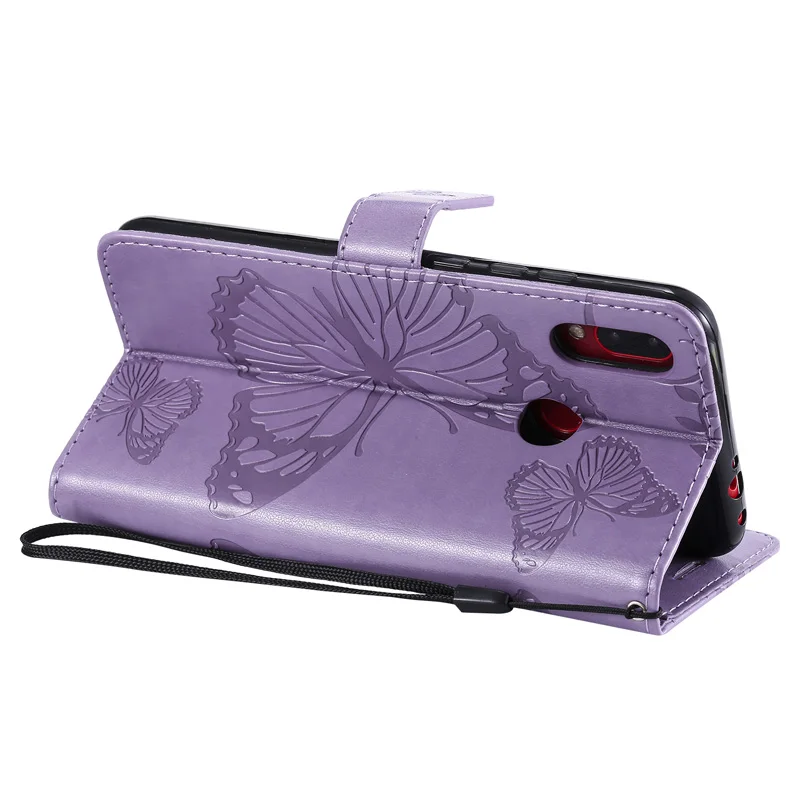 Чехол бумажник с бабочкой для Redmi Note 7 Pro k20 8A 8 чехол книжка из ТПУ и кожи Xiaomi MI A3 mi9