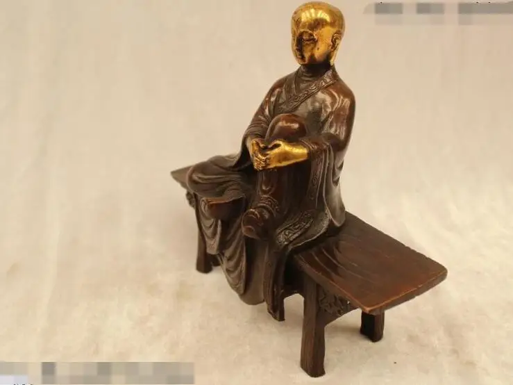 S6805 8 &quotКитайский буддийский народный отличная бронзовая позолота табуреты