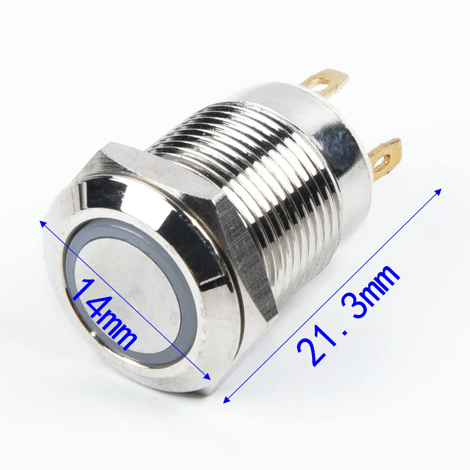 Хром 4Pin 12 мм металлическая светодиодная световая кнопка включения Мгновенный