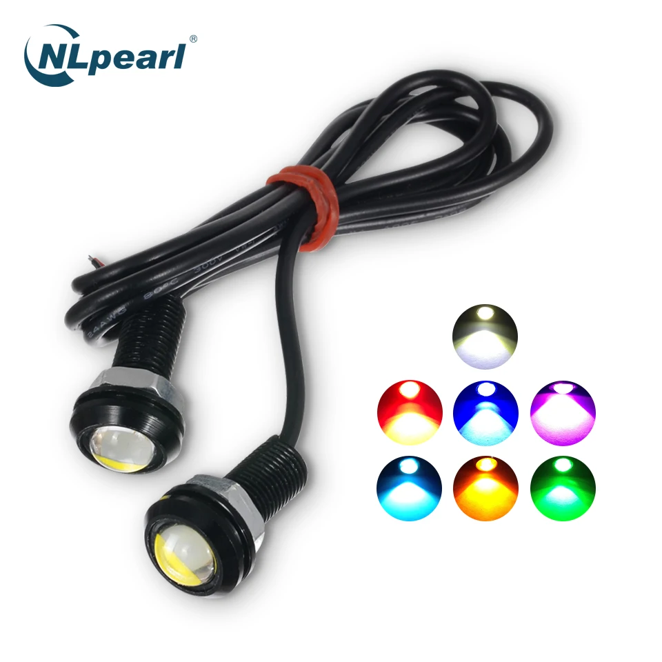 Nlpearl 1 шт 9W 18 мм светодиодный орлиный глаз Габаритные огни для автомобилей заднего хода парковочная сигнала COB светодиодный лампы дневного света 12V