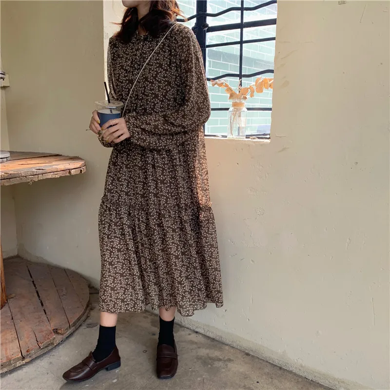Женское свободное шифоновое платье весна лето 2020 новое модное женское винтажное