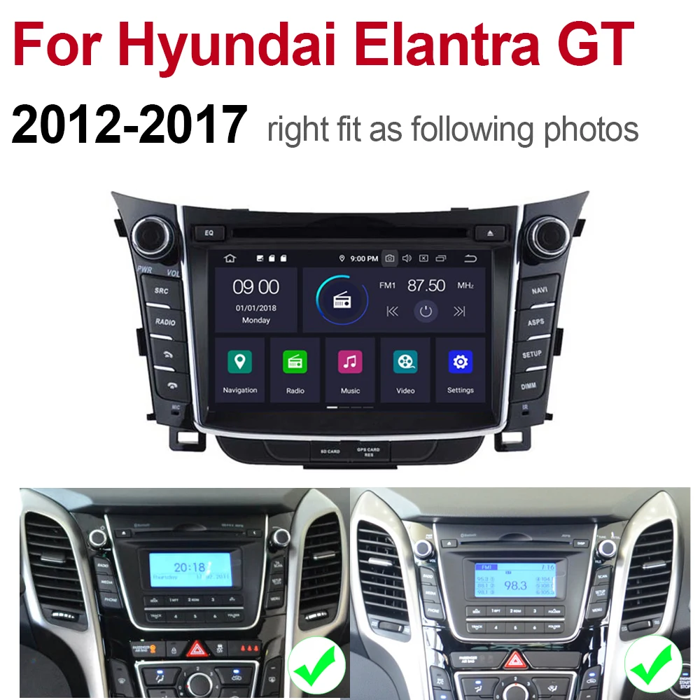ZaiXi для Hyundai Elantra GT 2012 ~ 2017 автомобильный Android 9 GPS навигационная мультимедийная