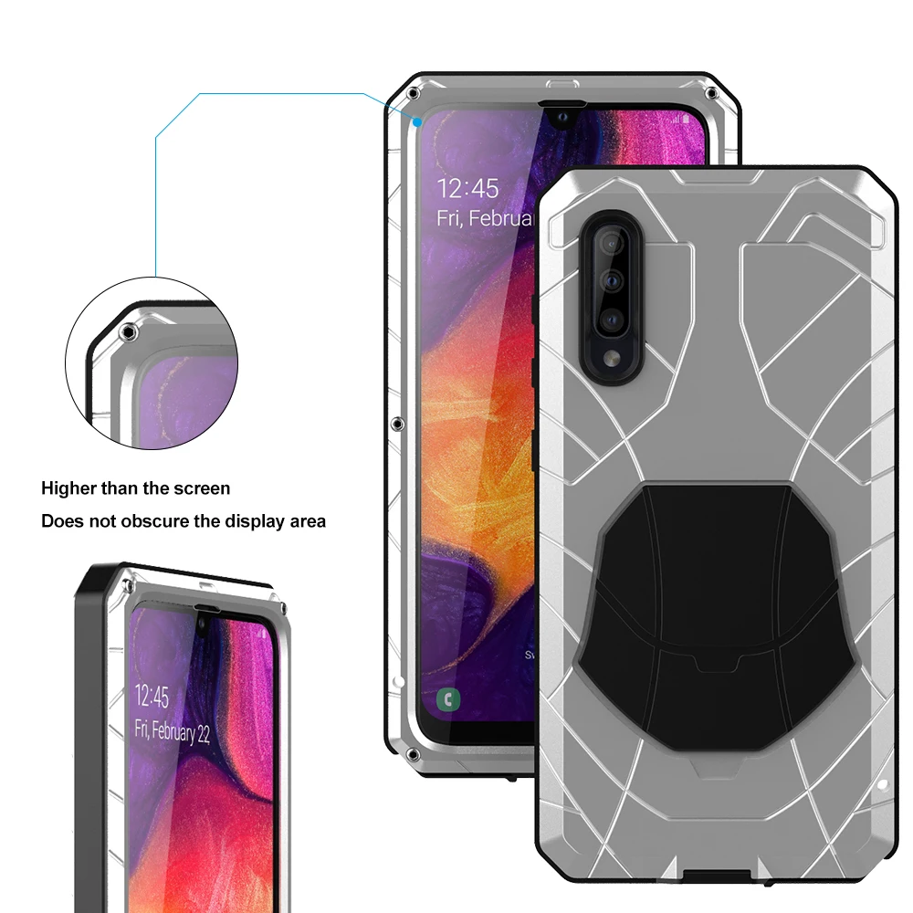 Для samsung Galaxy A30s A51 чехол для телефона жесткий алюминиевый металлический Закаленное стекло Защитная крышка для экрана сверхмощная защита A71 крышка