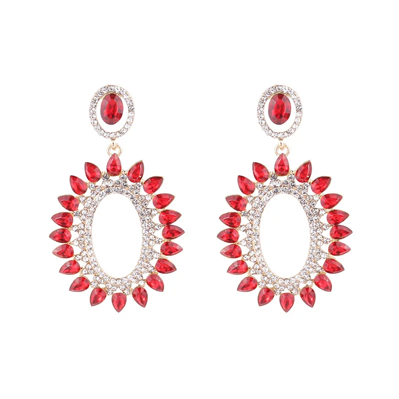 Серьги подвески в форме эллипса LUBOV большие брендовые Роскошные серьги с