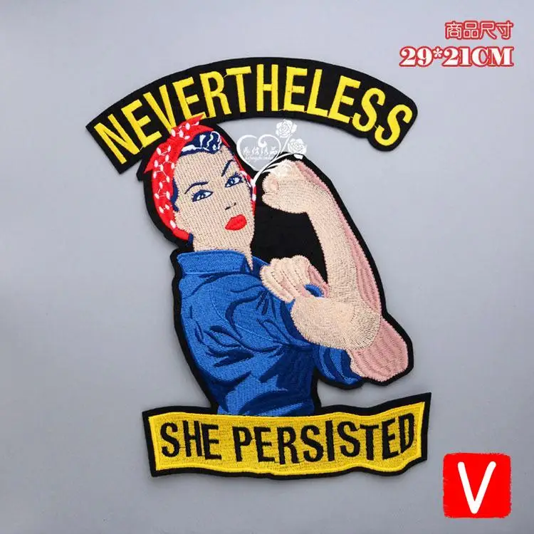 Вышитая большая женская нашивка на лицо для куртки буквы женщин и девочек Значки